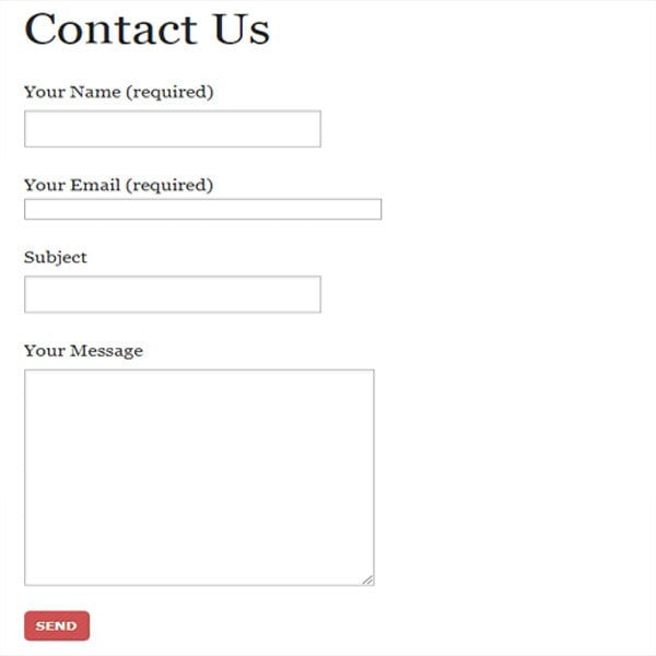 contact us page with contact form 7