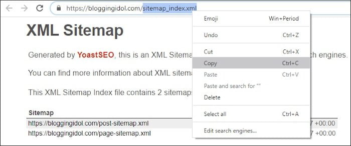 Copy Sitemap from URL