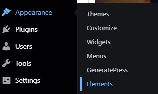 wordpress dashboard appearance elements