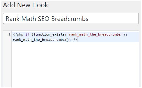 adding rank math SEO breadcrumbs code to GeneratePress hooks
