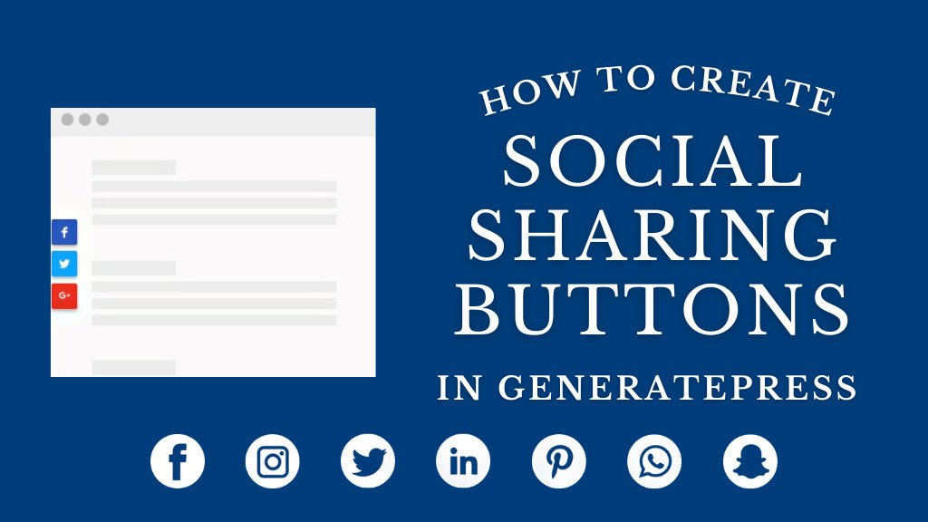 create social sharing buttons in GeneratePress theme