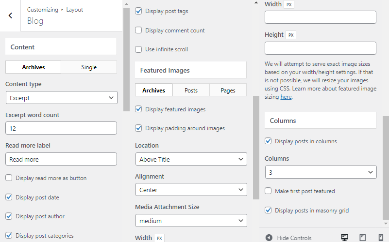 customize archive layout in generatepress theme