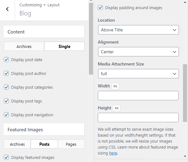 generatepress blog post layout settings
