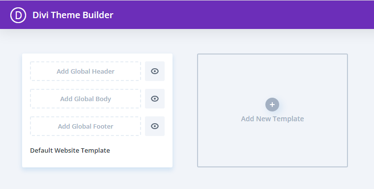 new template in divi theme builder
