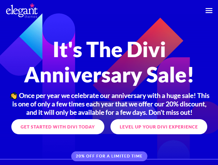 divi anniversary sale