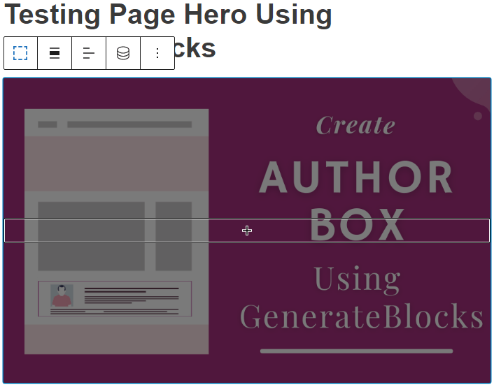 hero header with generateblocks