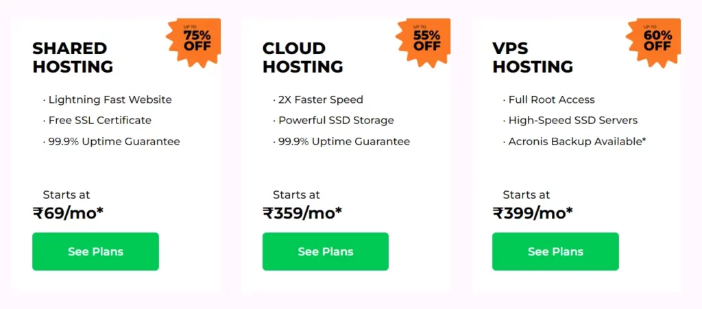 Bluehost hosting home page