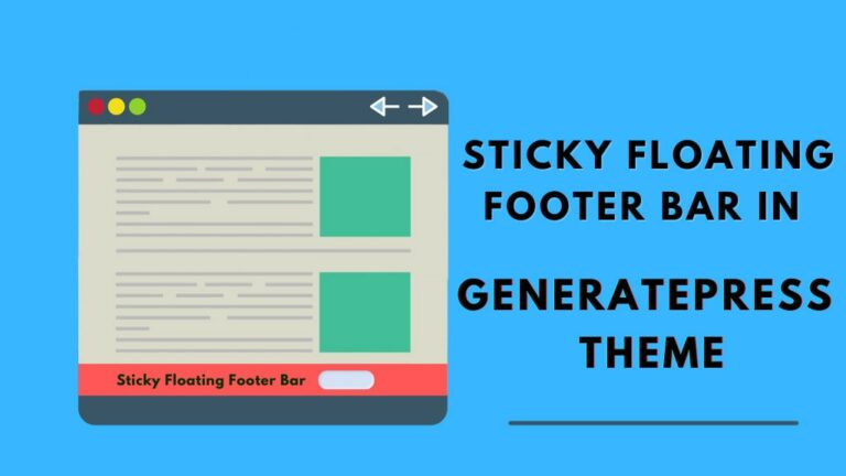 sticky footer in generatepress