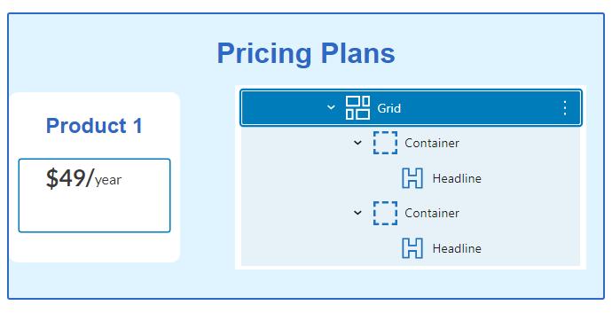 add price value and text in generateblocks pricing table