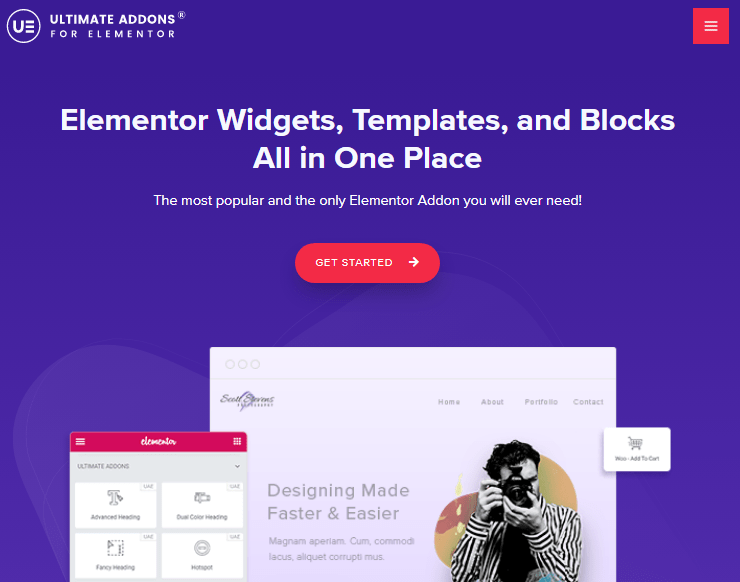 ultimate addons for elementor to offer additional widgets and starter templates for elementor based astra sites