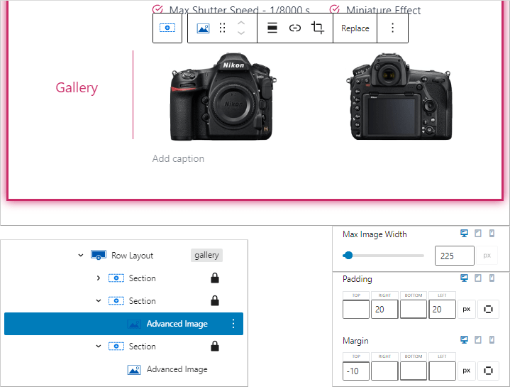 kadence image block to insert affiliate product images