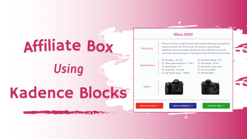 affiliate banner made using kadence blocks