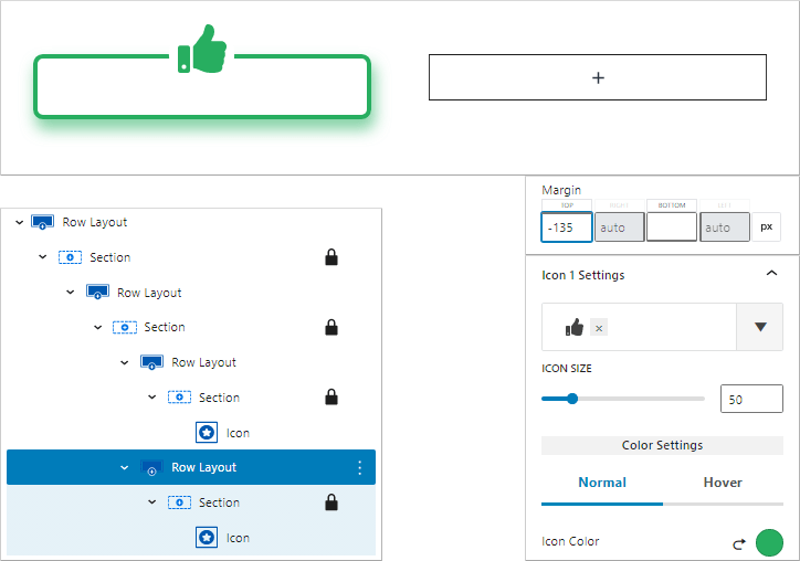 green color thumbs up icon for pros section