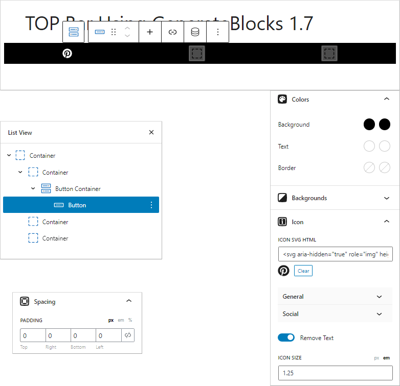 customizing the generateblocks button block to create a perfect social icon