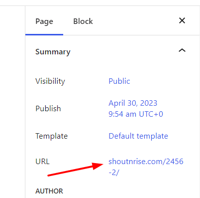 Arrow pointing URL option