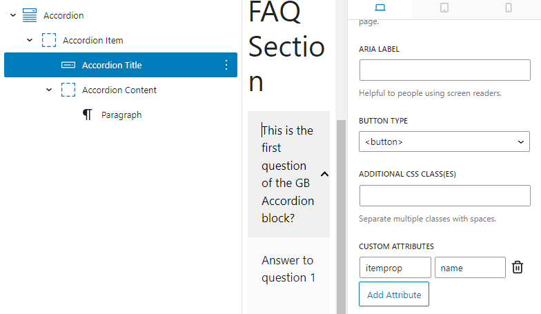 applying faq 'name' microdata to GB accordion block