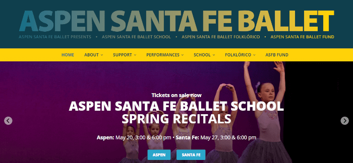 Aspen Santa Fe Ballet Blocksy website example
