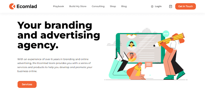 eCommerce agency - a Blocksy theme website example 