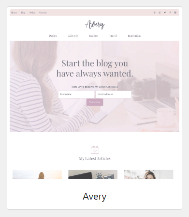 avery - a female styled generatepress template