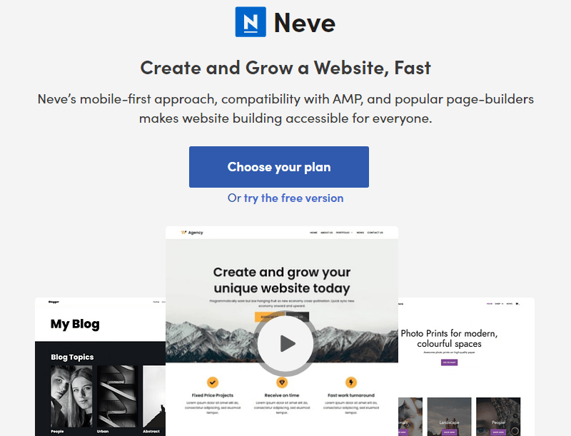 Neve - a free WordPress theme