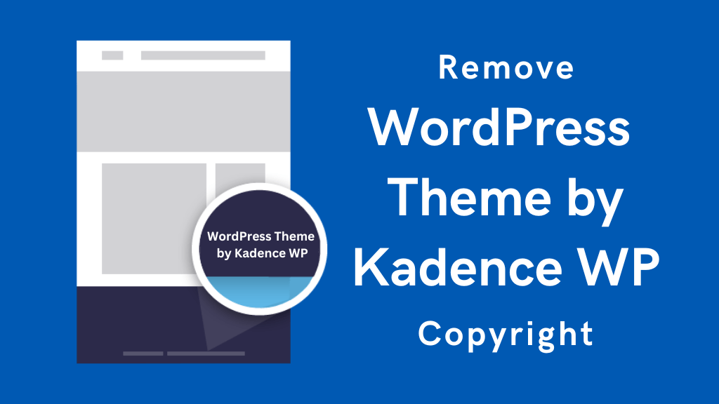 remove copyright credit from kadence theme