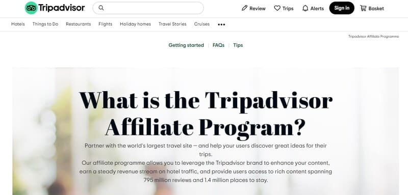 Tripadvisor best travel affiliate programs to join